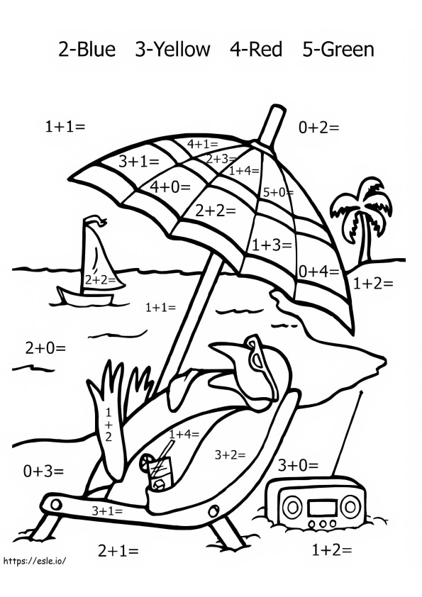 Color By Number Addition Worksheet coloring page