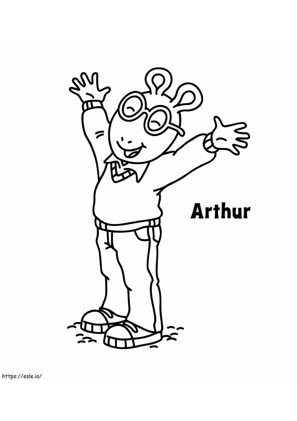 Hyvää Arthurin lukua värityskuva