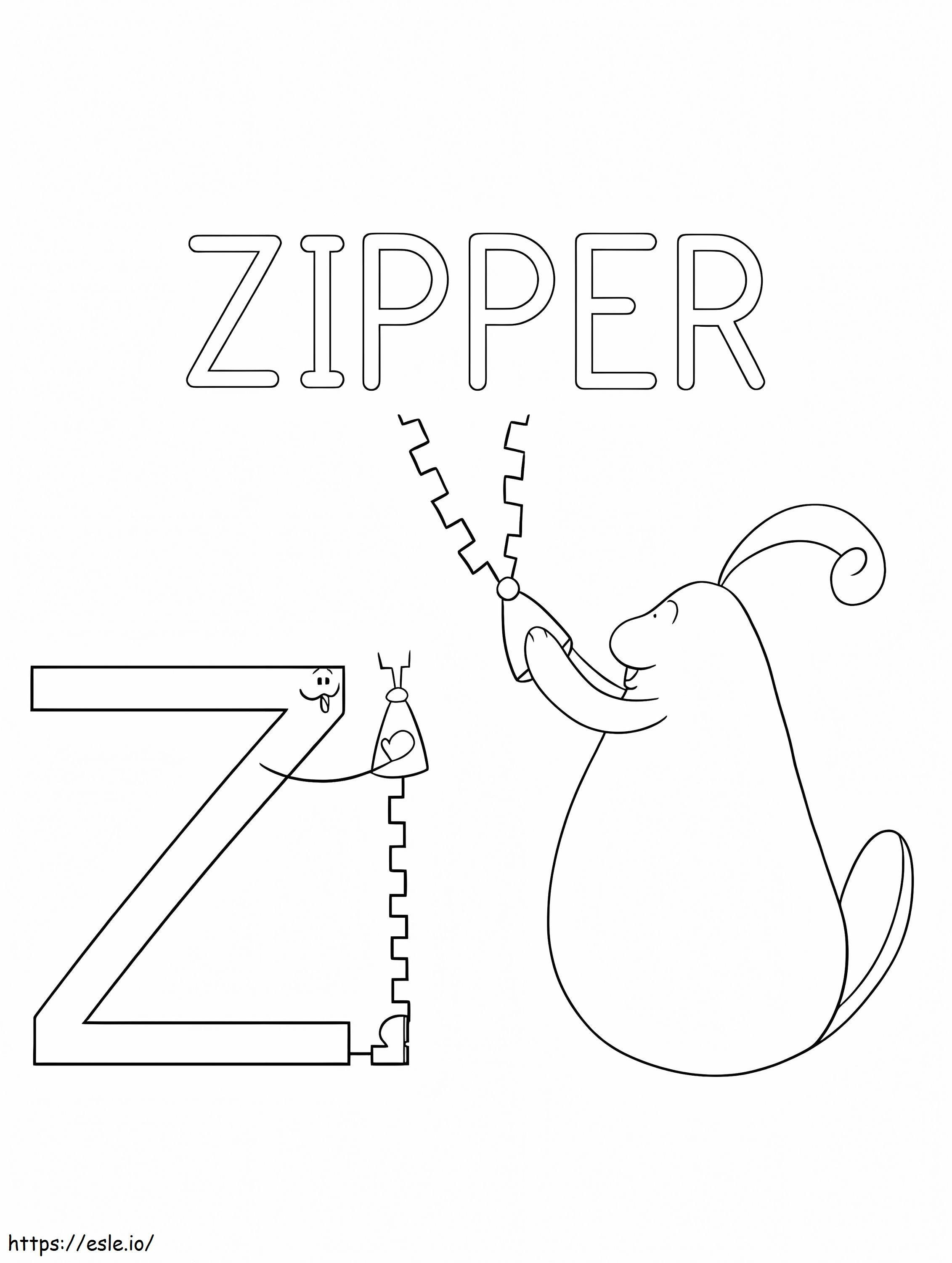 Zipper Letter Z 2 coloring page