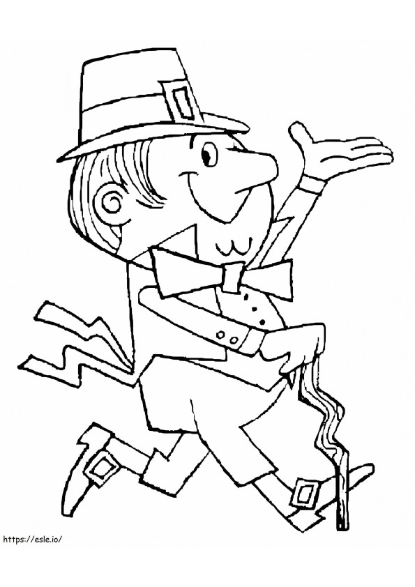 Leprechaun Is Running coloring page