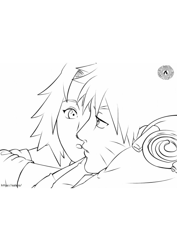 Coloriage Naruto et Sakura Haruno à imprimer dessin