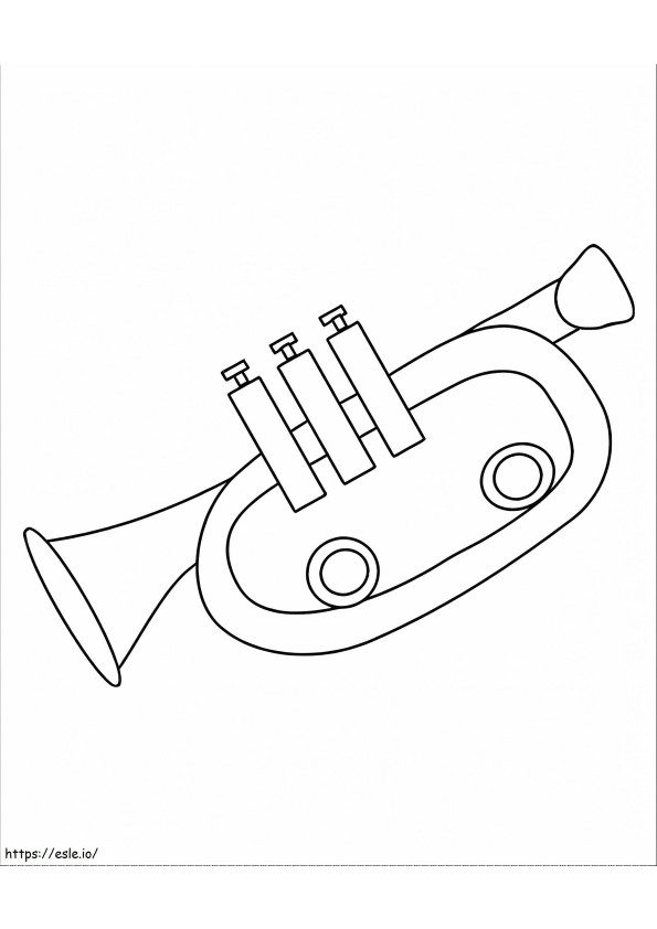 Trumpet Vector coloring page