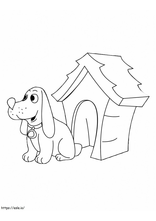 Printable Dog House coloring page