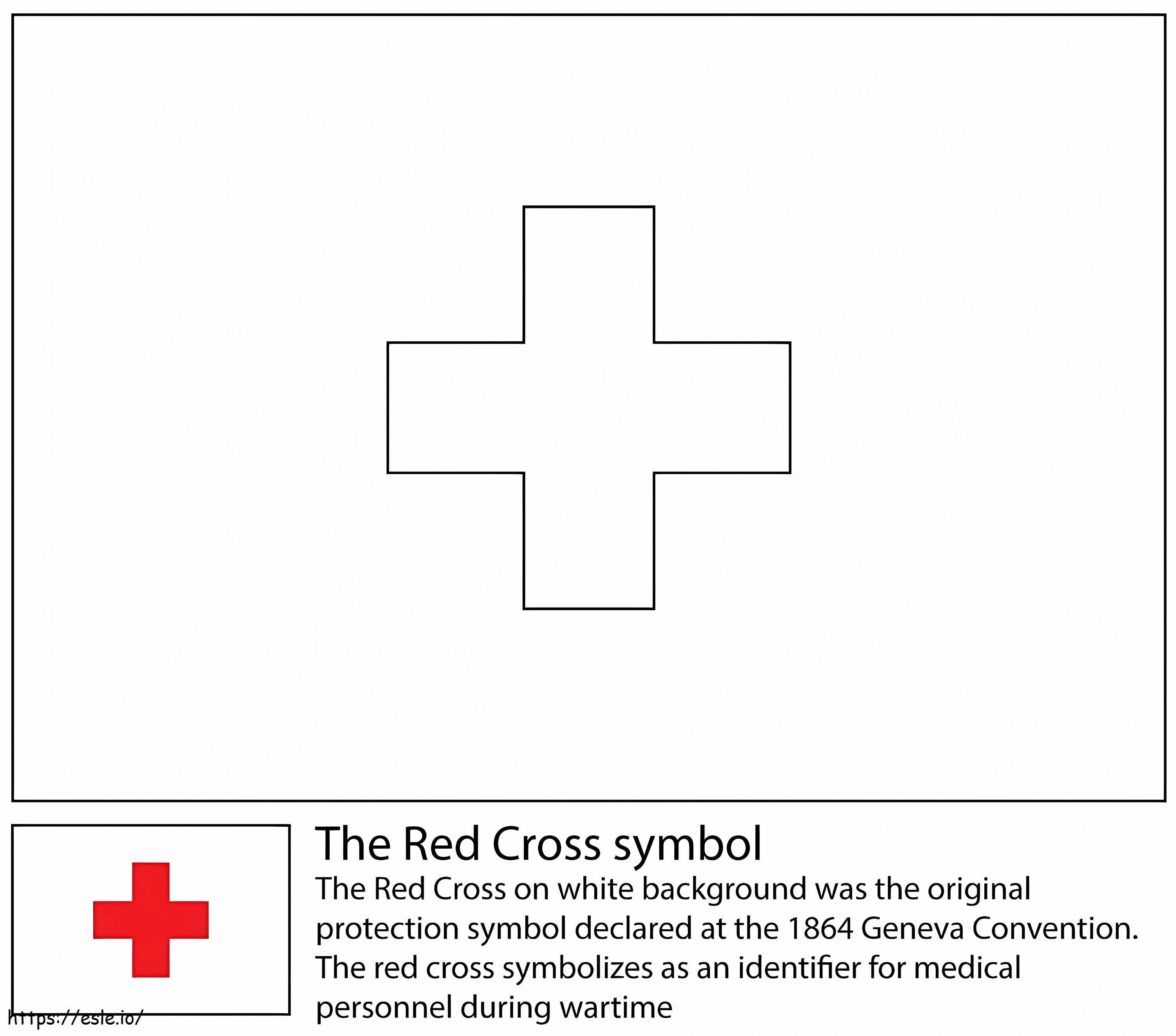  Simbol Crucea Roșie de colorat