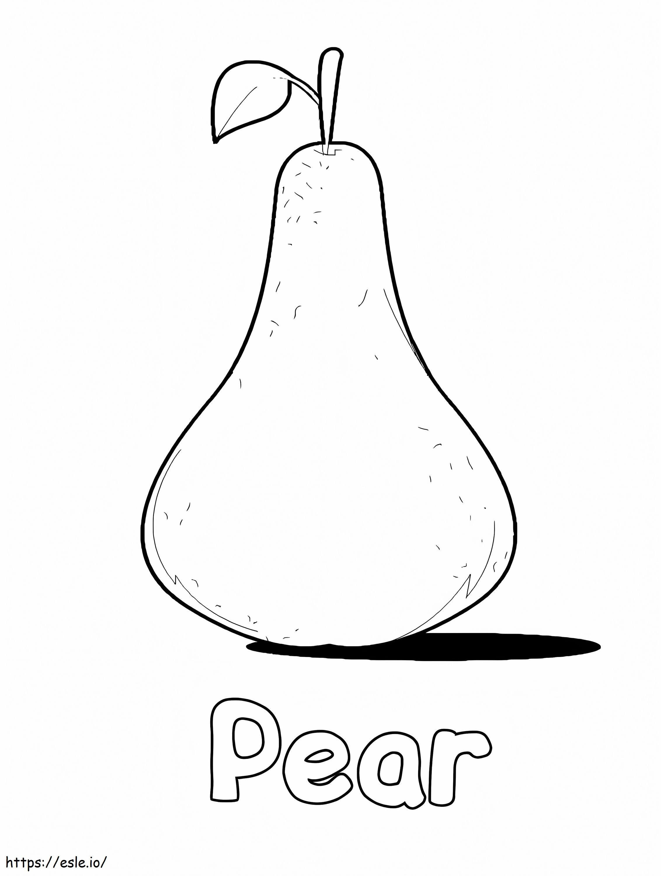 Simple Pear 2 coloring page