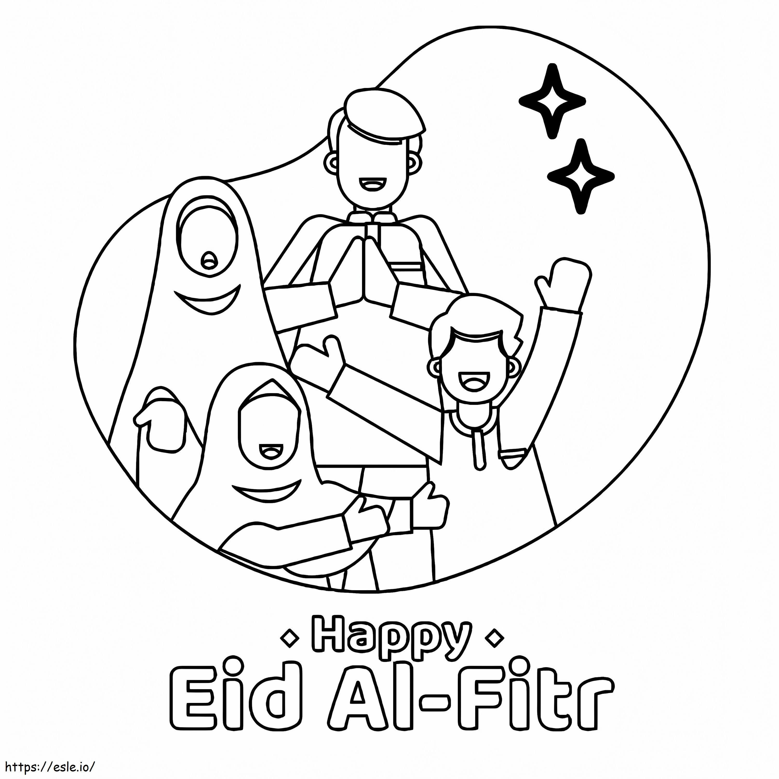 Szczęśliwego Eid Al Fitr kolorowanka
