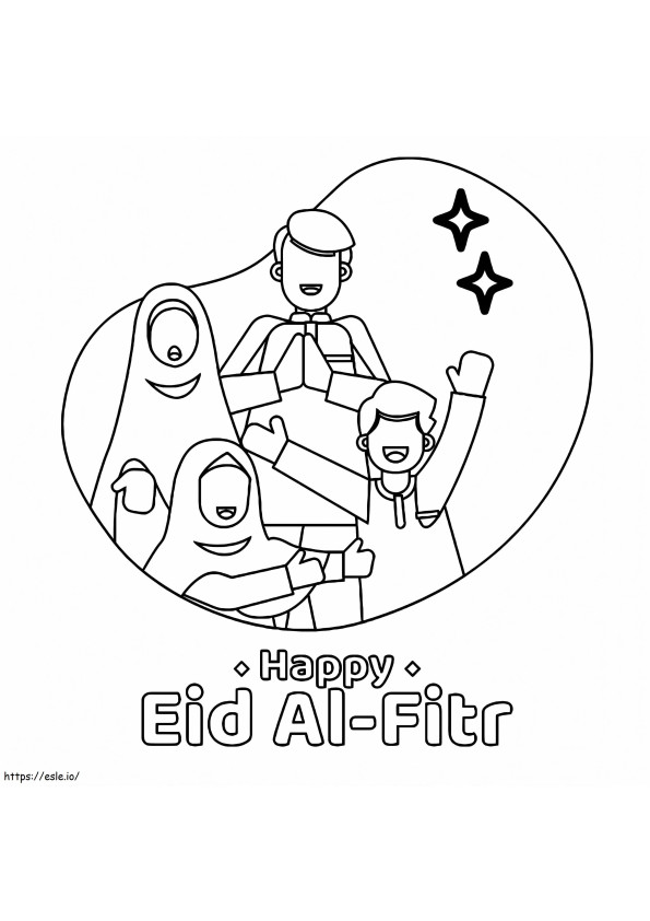Feliz Eid Al Fitr para colorear