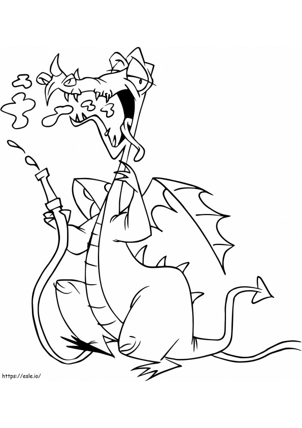 Dragon And Water Hose coloring page