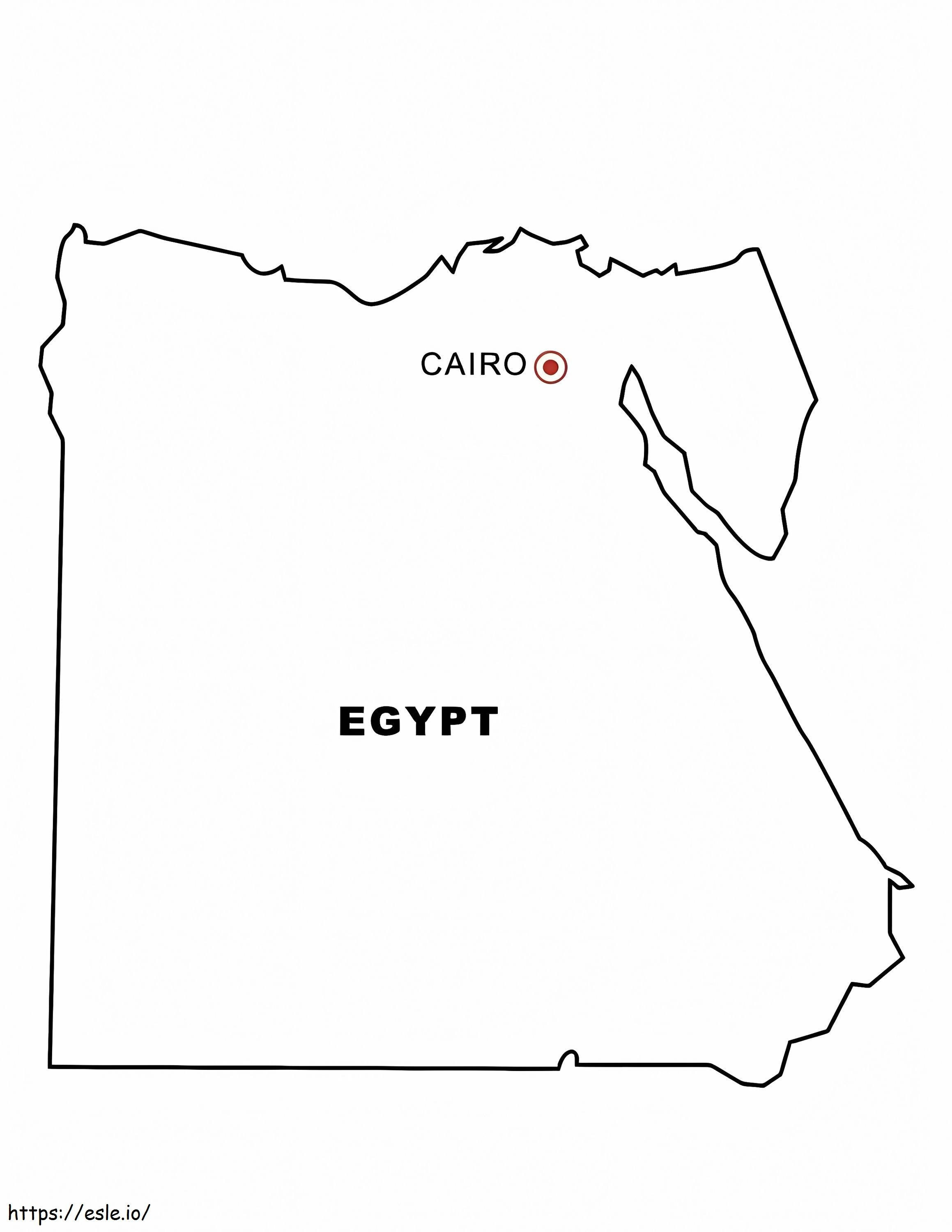 Coloriage Carte de l'Egypte à imprimer dessin