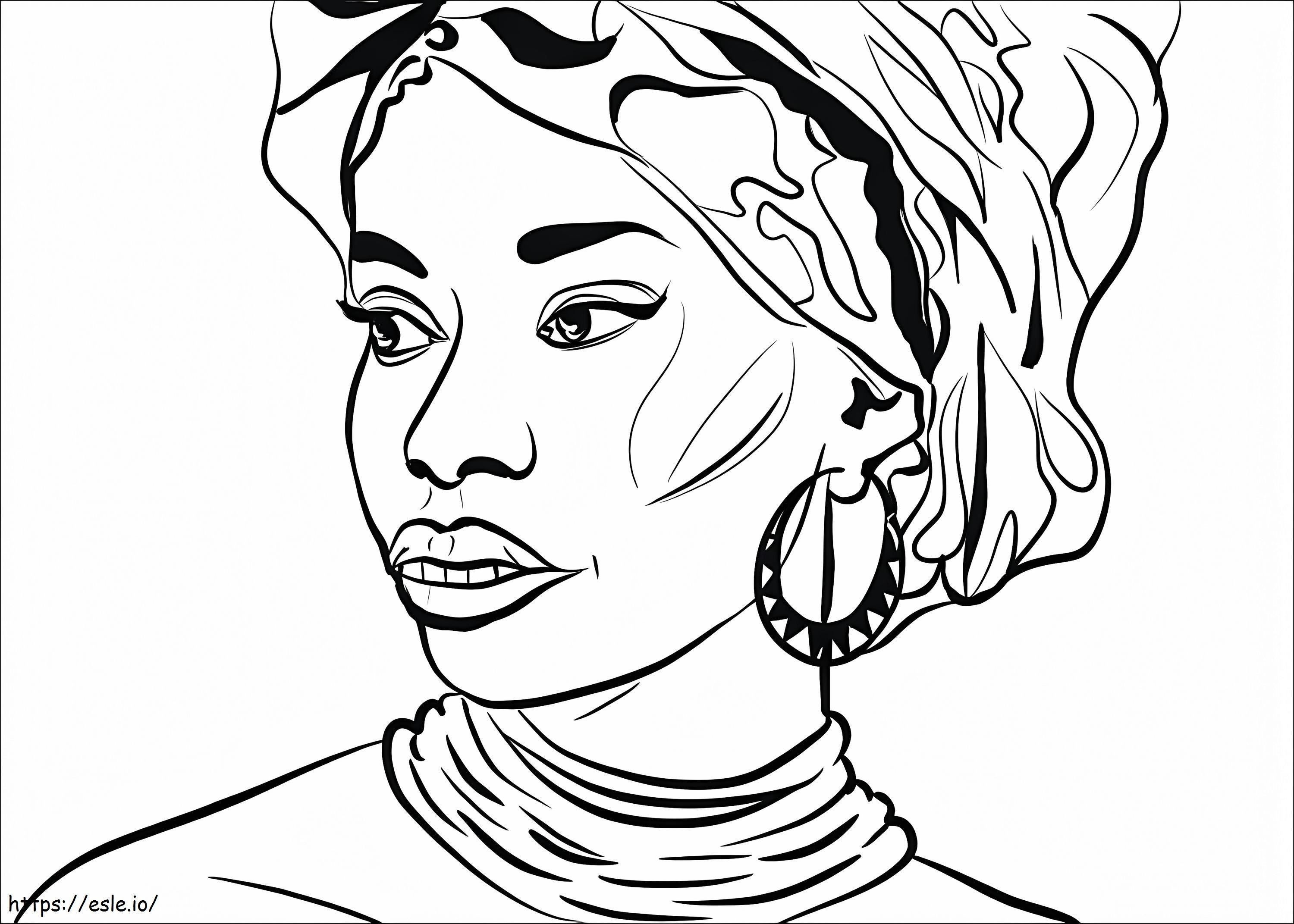 mulher africana para colorir