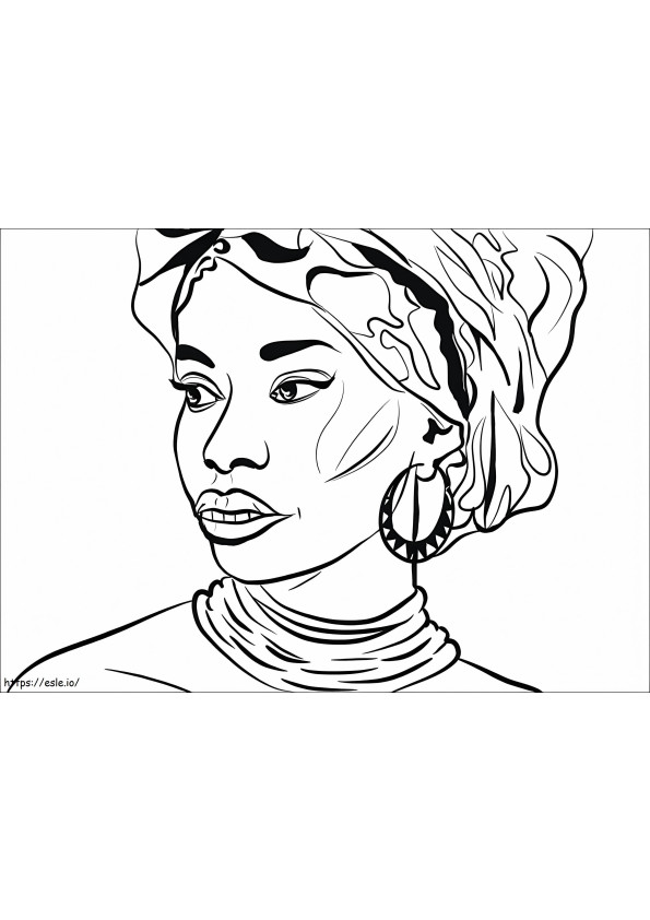 Coloriage femme africaine à imprimer dessin