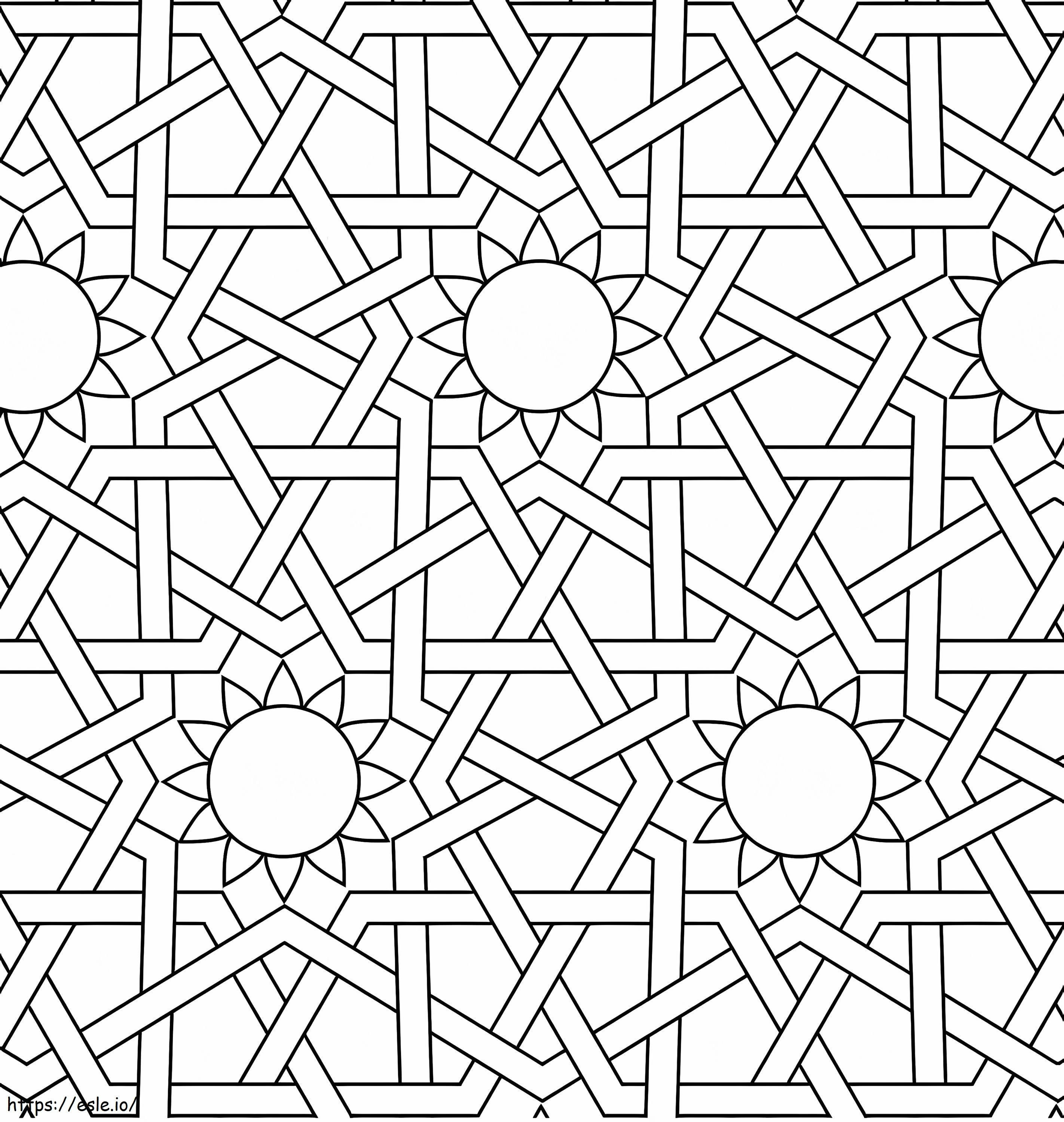 Coloriage Mosaïque d'ornement islamique à imprimer dessin