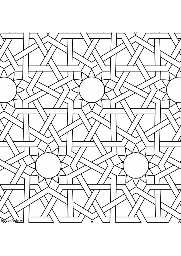 Mozaic ornament islamic de colorat
