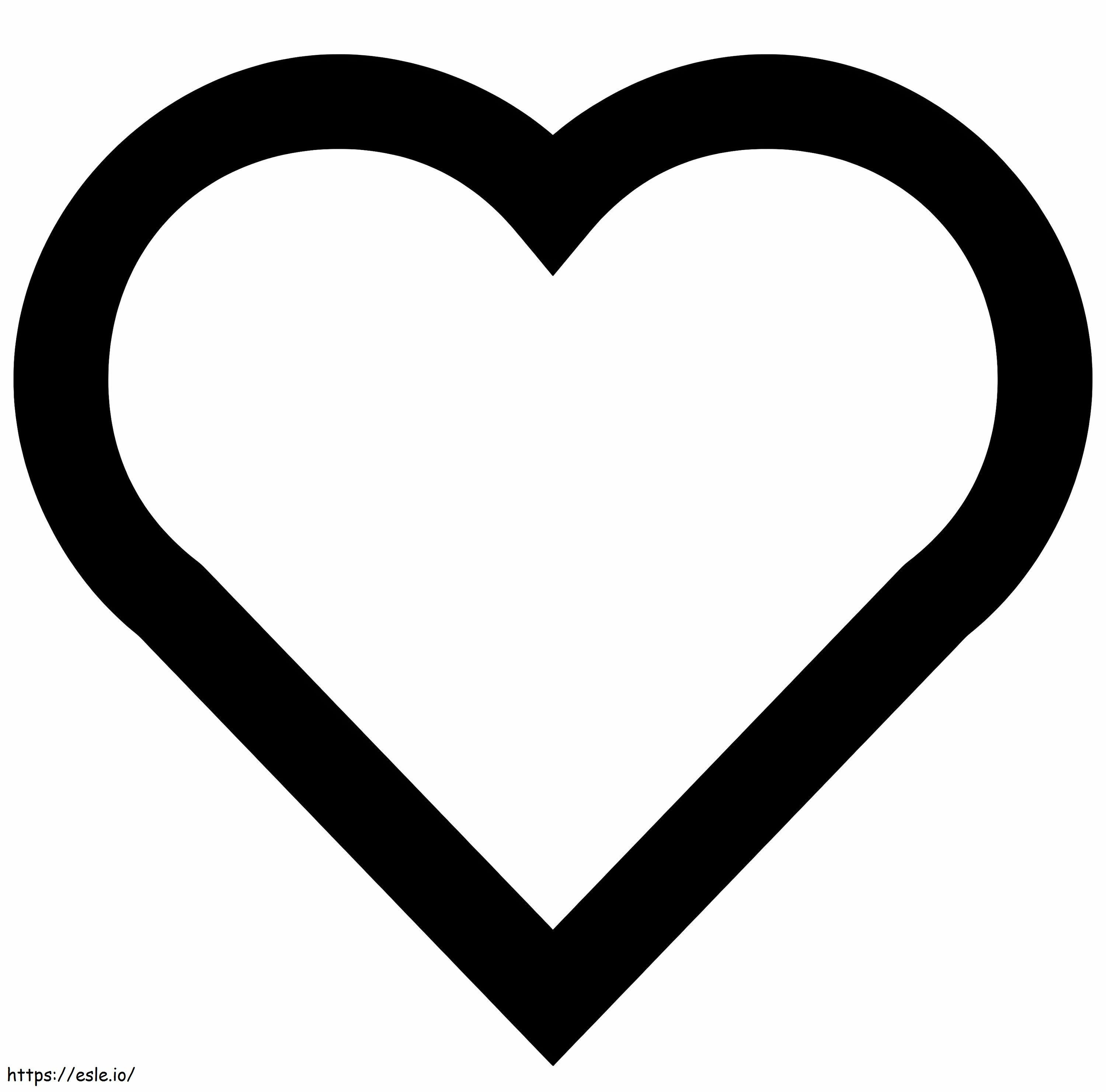 Coloriage Emoji coeur simple à imprimer dessin