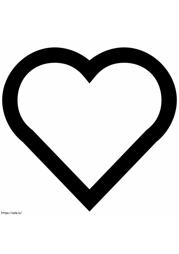 Eenvoudige hart-emoji kleurplaat