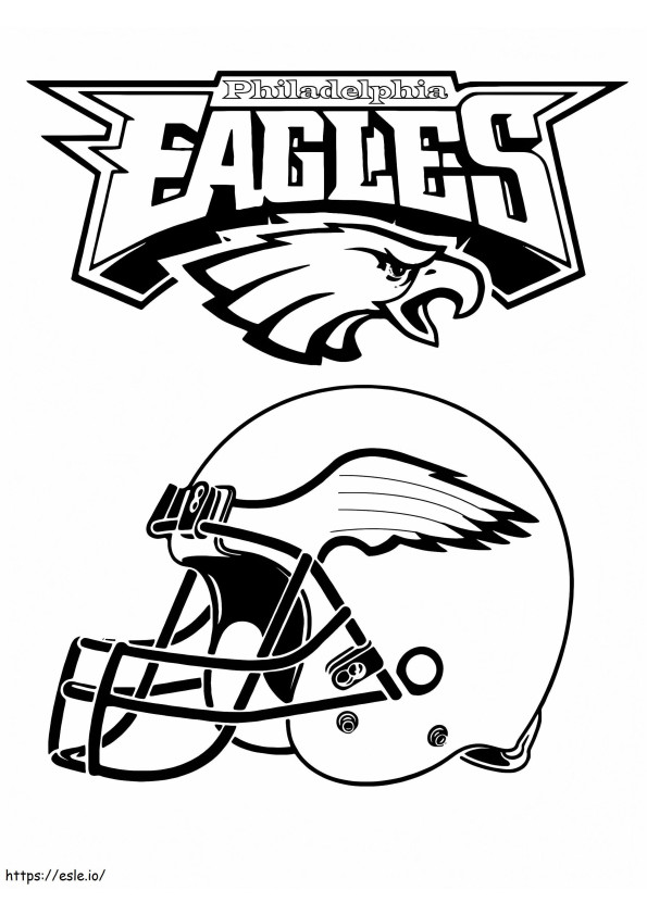 Coloriage Casque des Eagles de Philadelphie à imprimer dessin