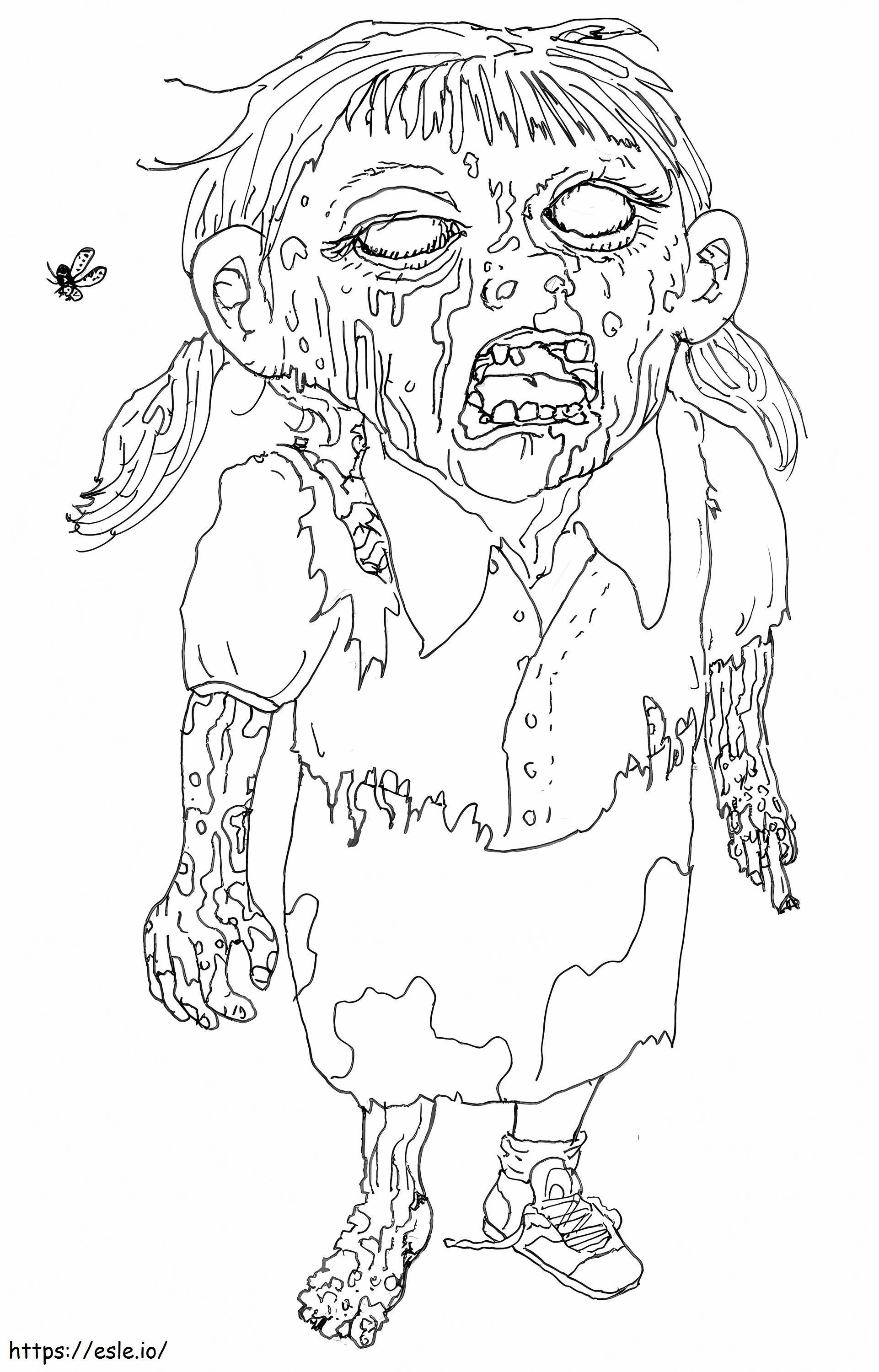 Frankenstein 7K Girl Zombie coloring page