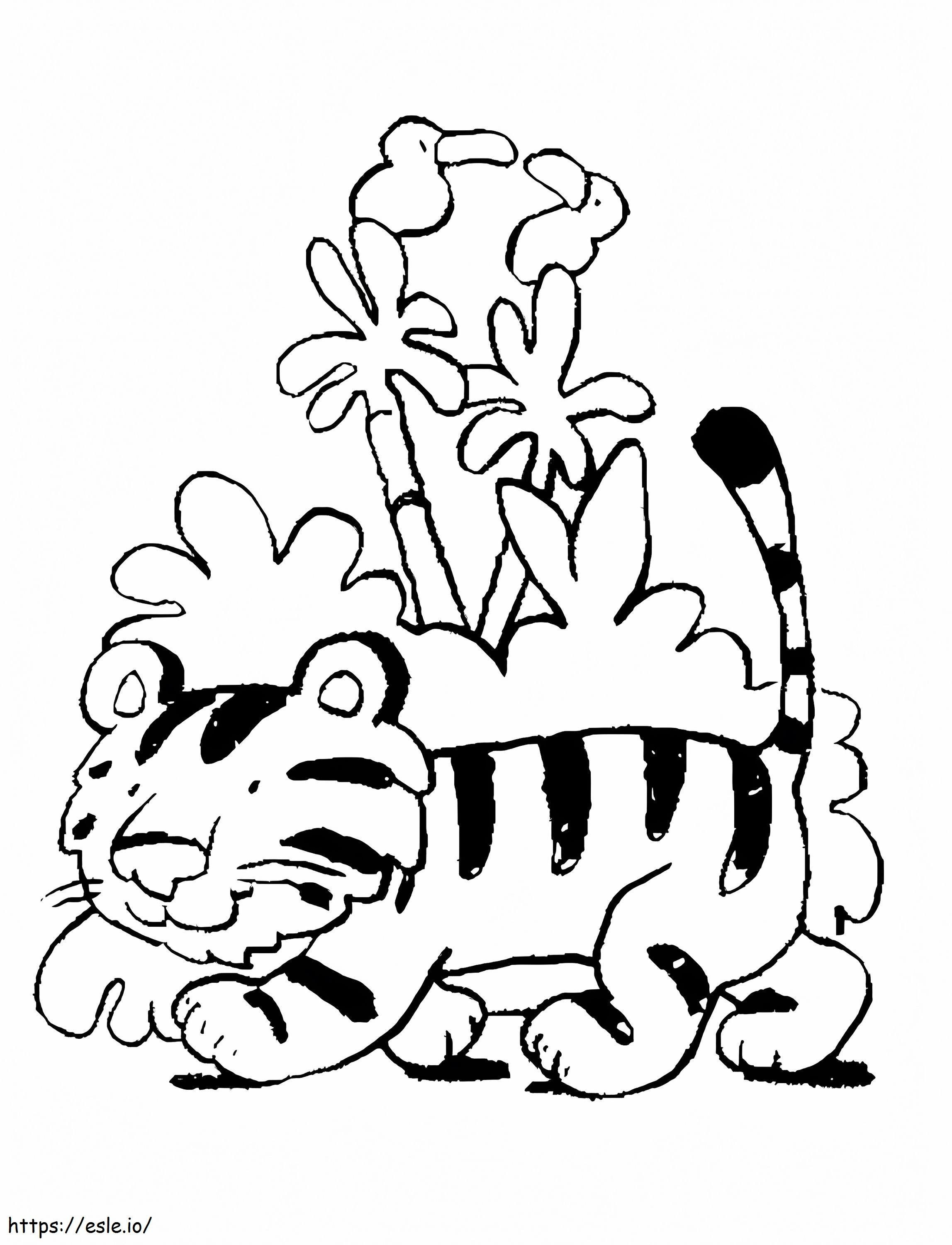 Coloriage mignon, tigre, marche à imprimer dessin