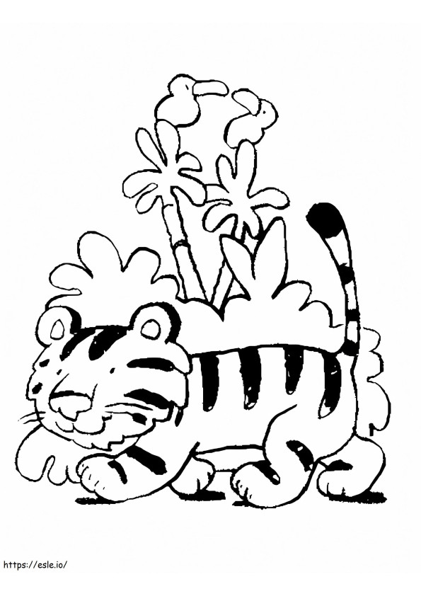 Cute Tiger Walking coloring page