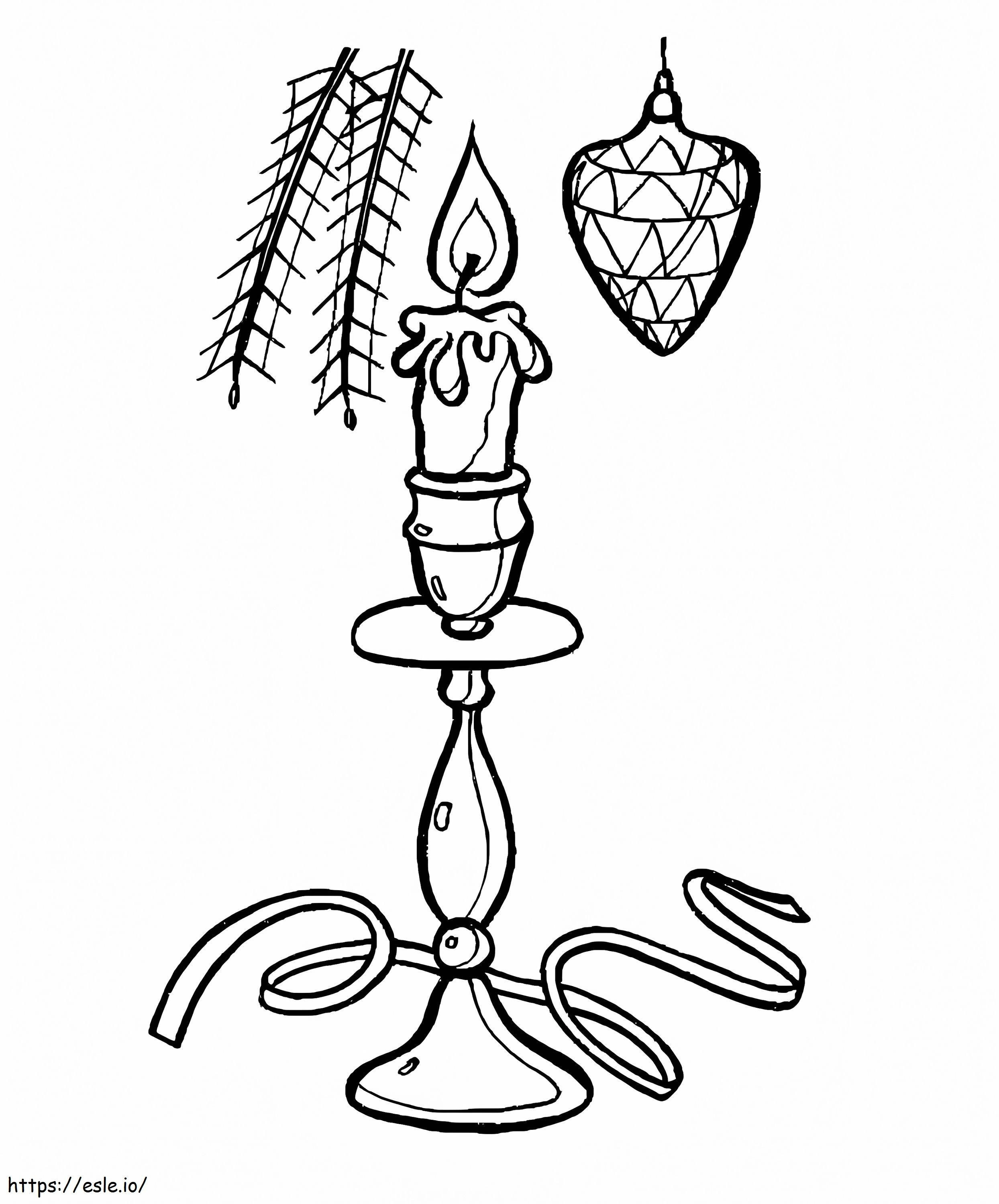 Decorated Christmas Candle coloring page