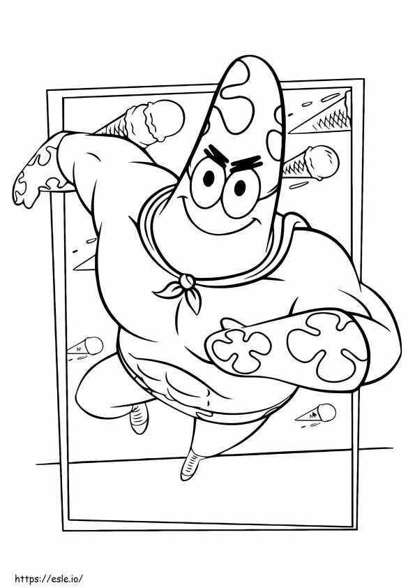 Patrick Star Smiling A4 coloring page