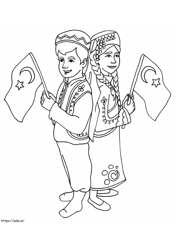 Turkish Children coloring page