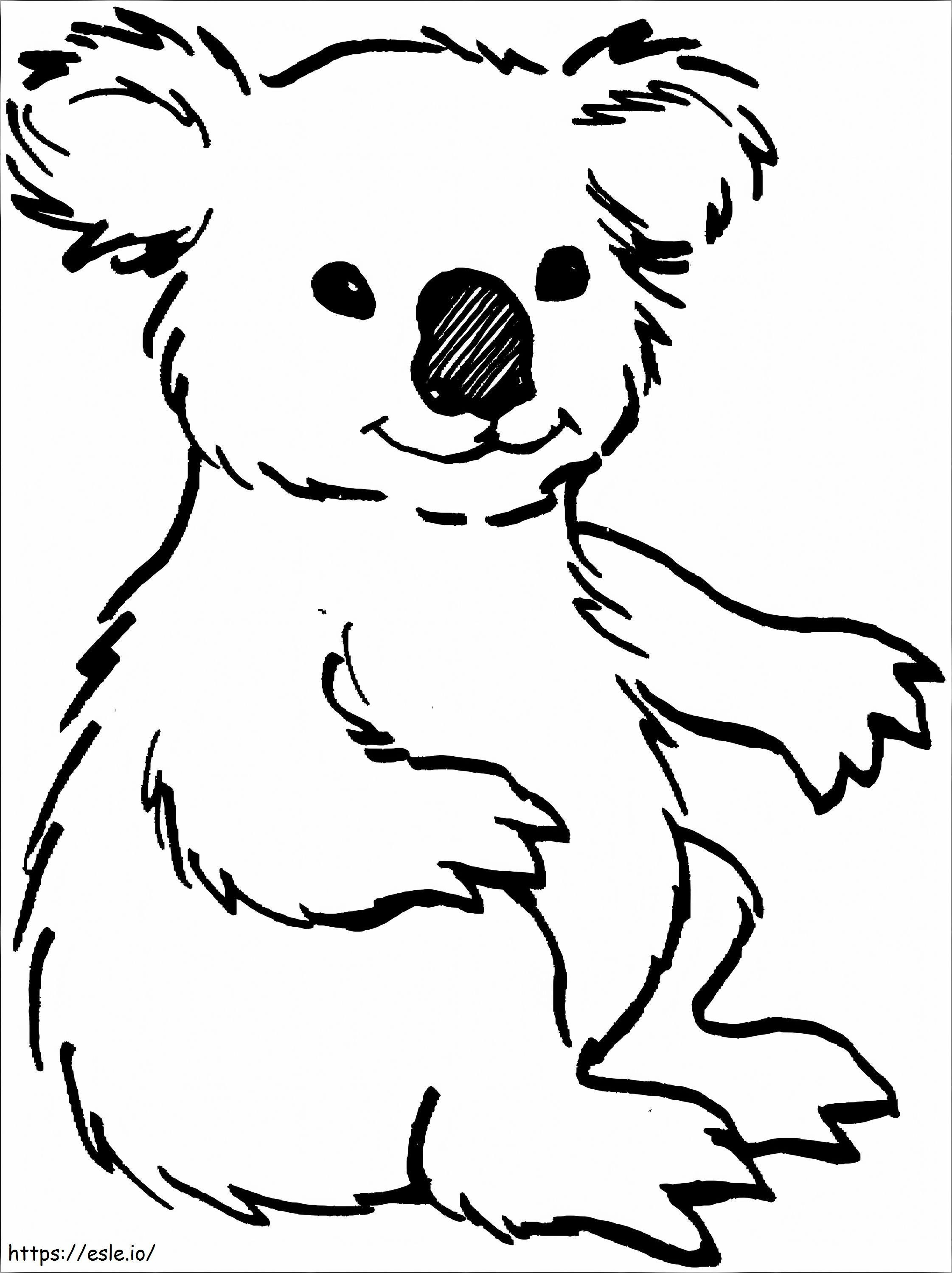 Koala istuu värityskuva