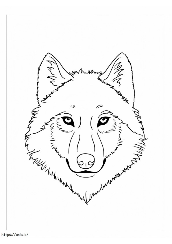 Wolf gezicht kleurplaat