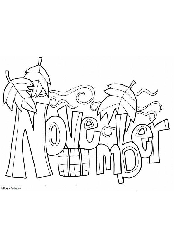 Hello November coloring page