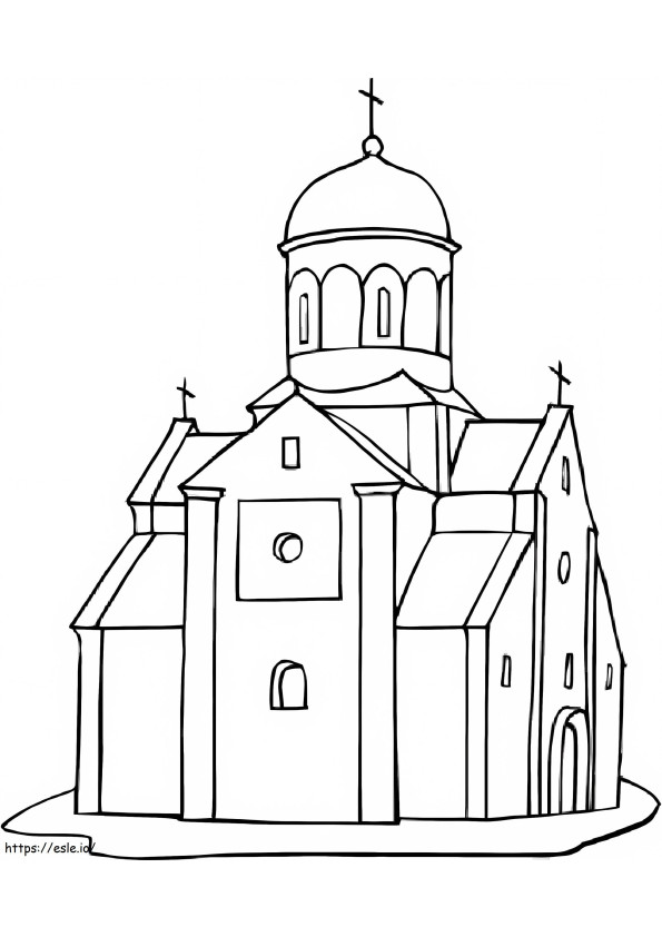 Tulostettava kirkko värityskuva