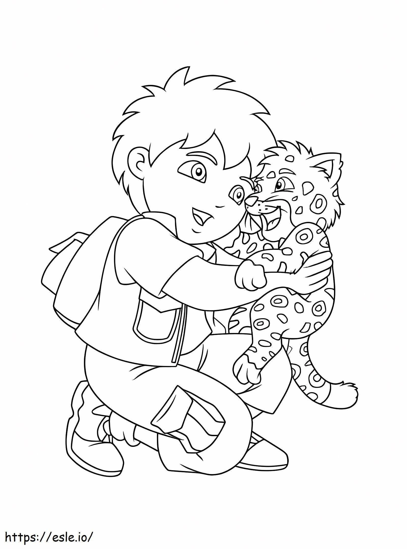 Diego Hugging Diego coloring page