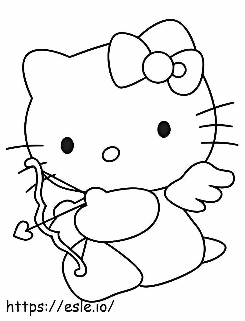 Hello Kitty Cupido coloring page