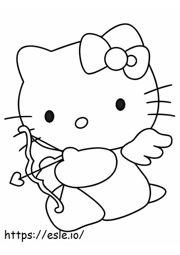 Coloriage Bonjour Kitty Cupidon à imprimer dessin