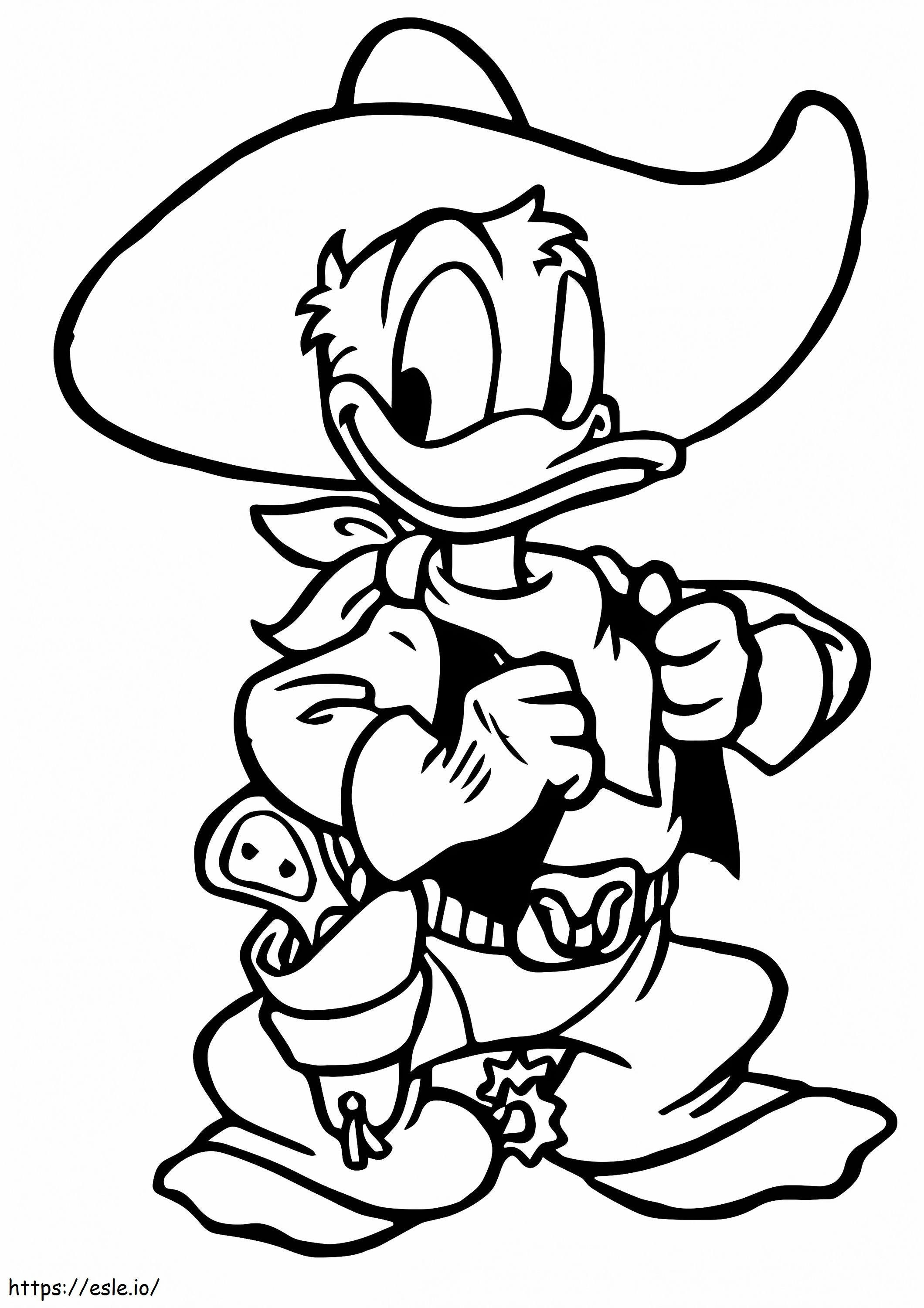 A Cute Donald Duck Cap A4 coloring page