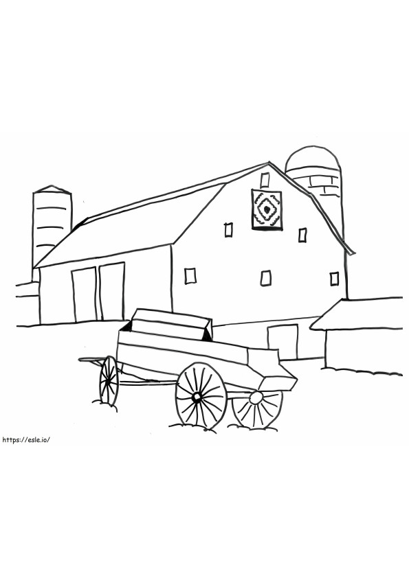Coloriage Quilts Barn dans le comté de Garrett dans le Maryland à l'échelle à imprimer dessin
