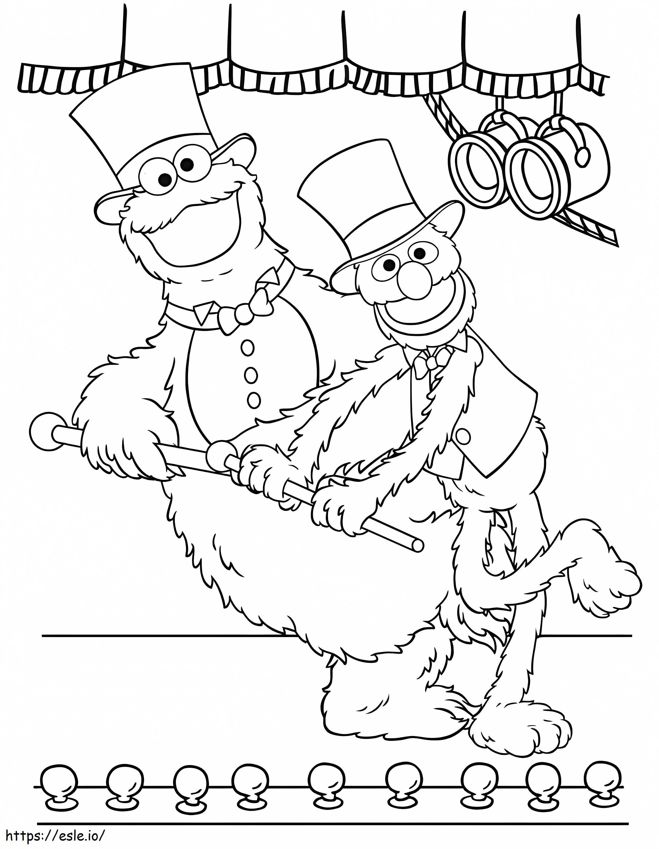 Cookie Monster And Grover coloring page
