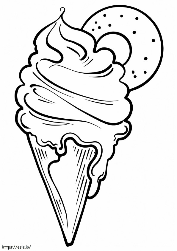 ドーナツアイスクリーム ぬりえ - 塗り絵