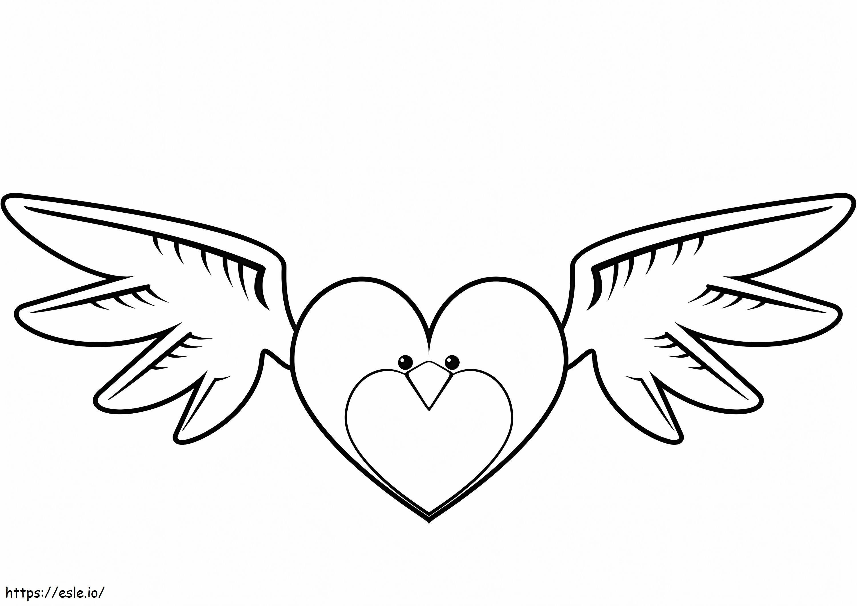 Coloriage Coeur d'oiseau à imprimer dessin
