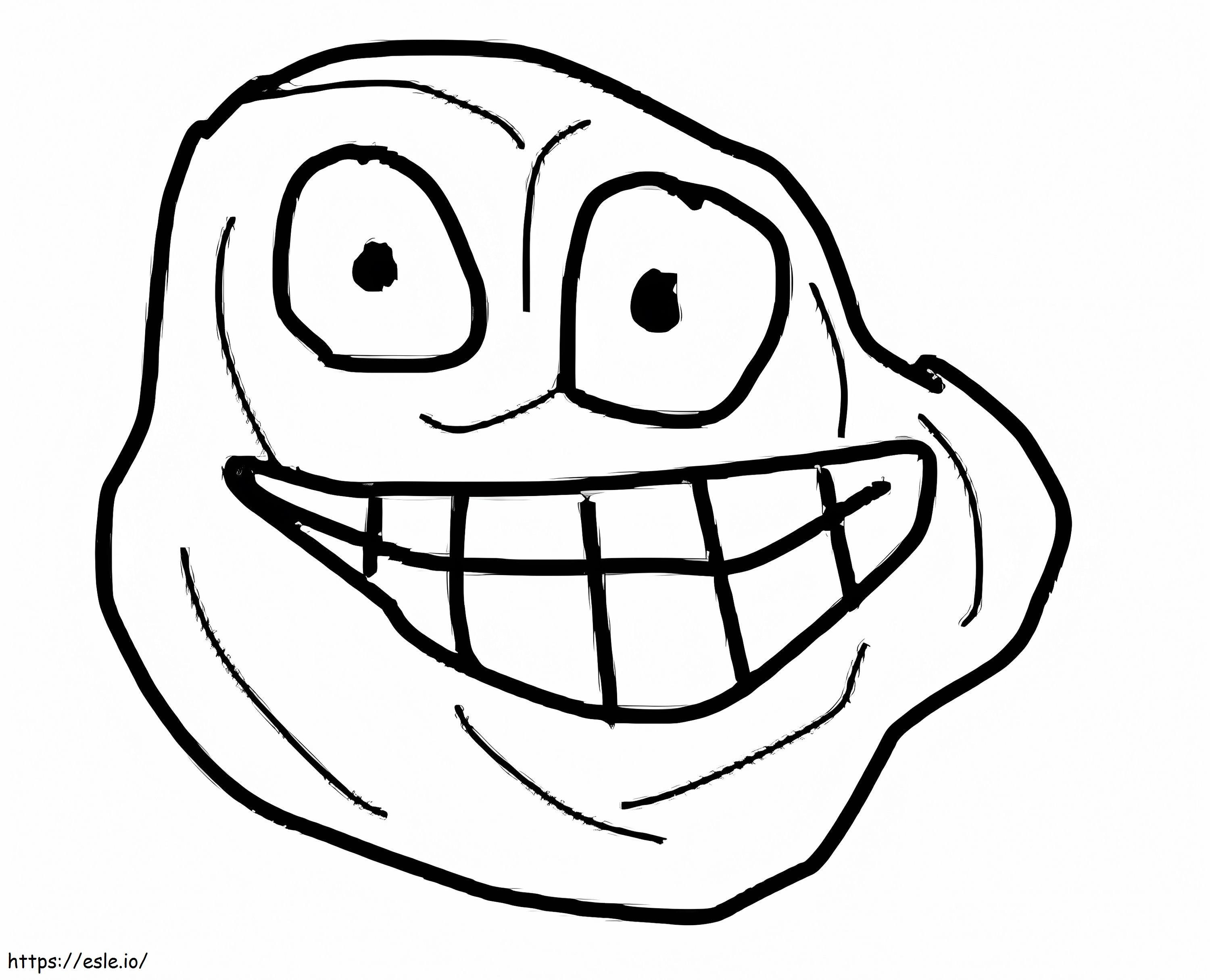 Simple Troll Face coloring page
