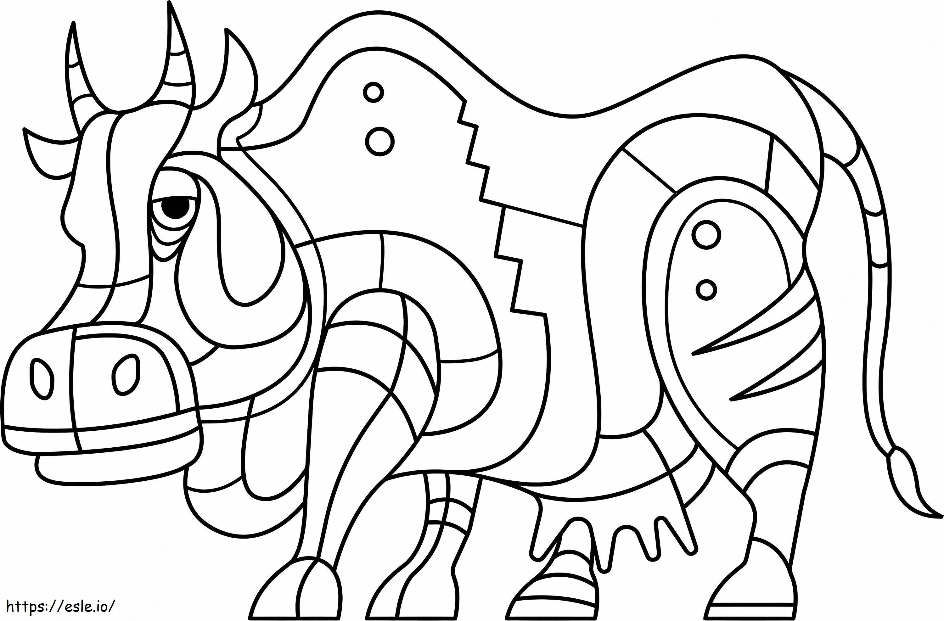 Abstract Cow coloring page