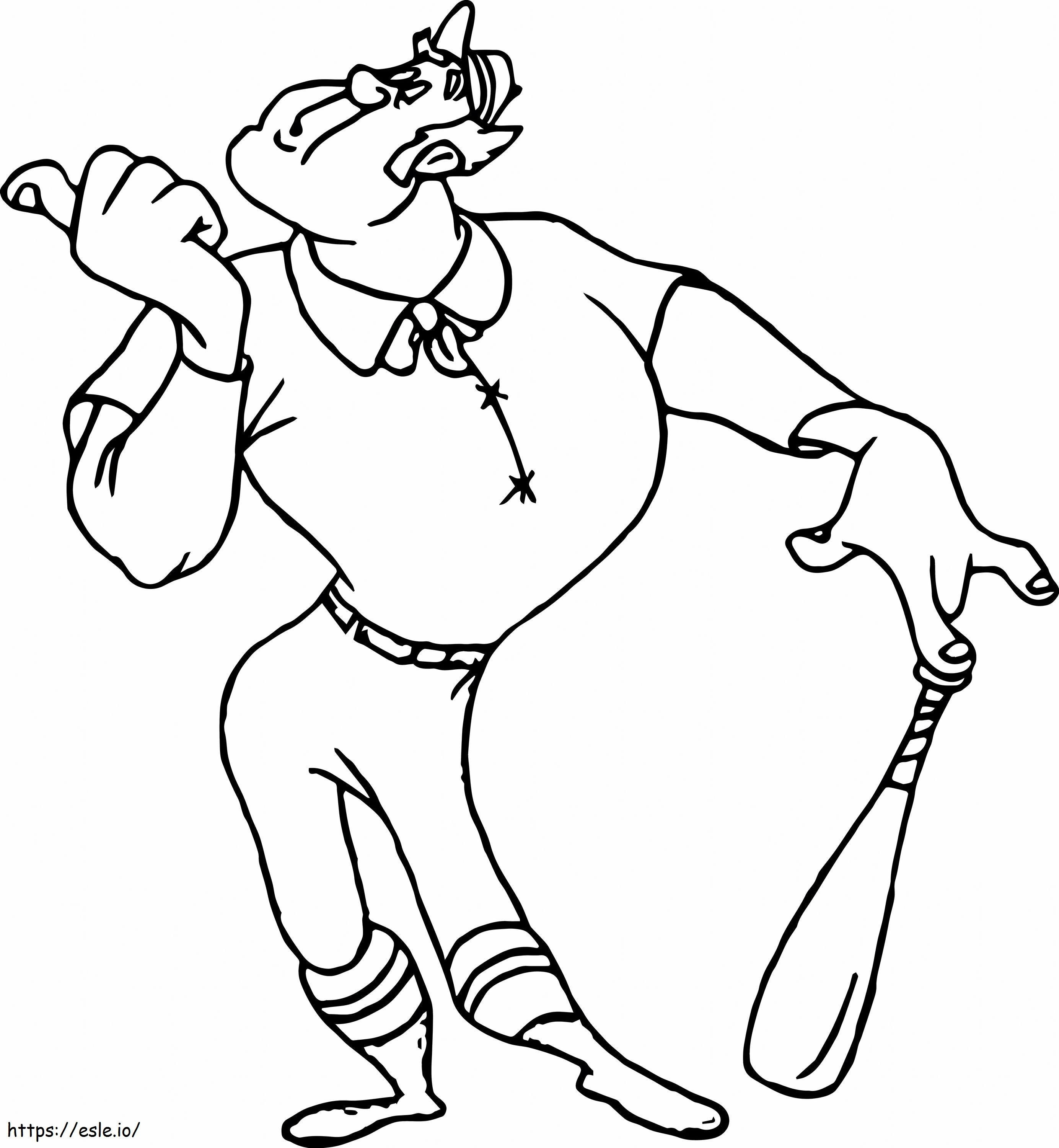 Casey At The Bat Baseball Scaled 2 coloring page