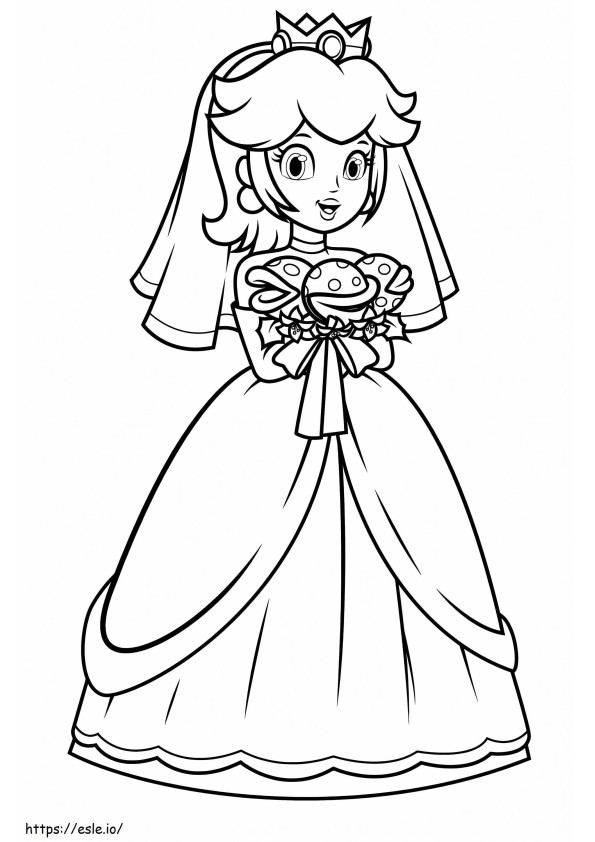 noiva princesa pêssego para colorir