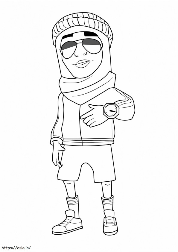 Prince K From Subway Surfers coloring page