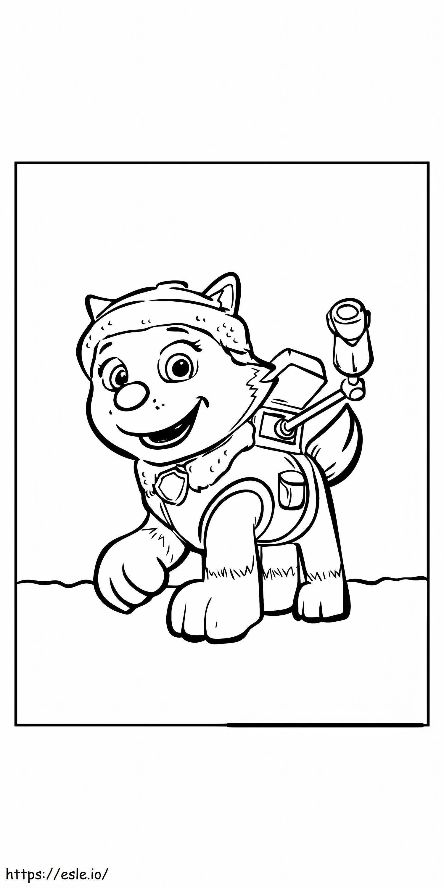 Everest Plays With Skye And Rubble coloring page