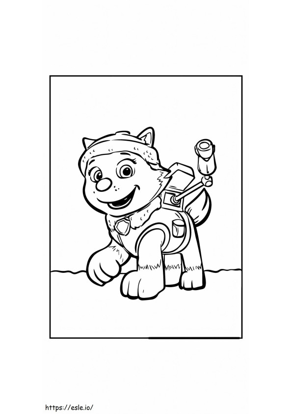 Everest Plays With Skye And Rubble coloring page