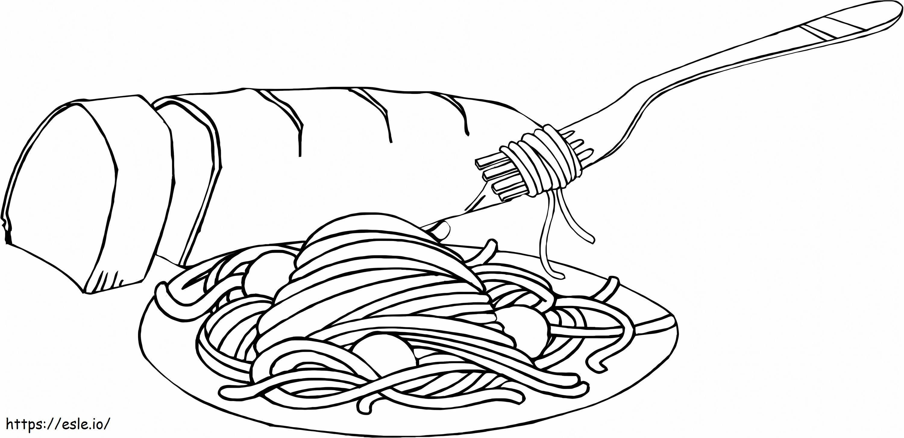Pasta And Bread coloring page
