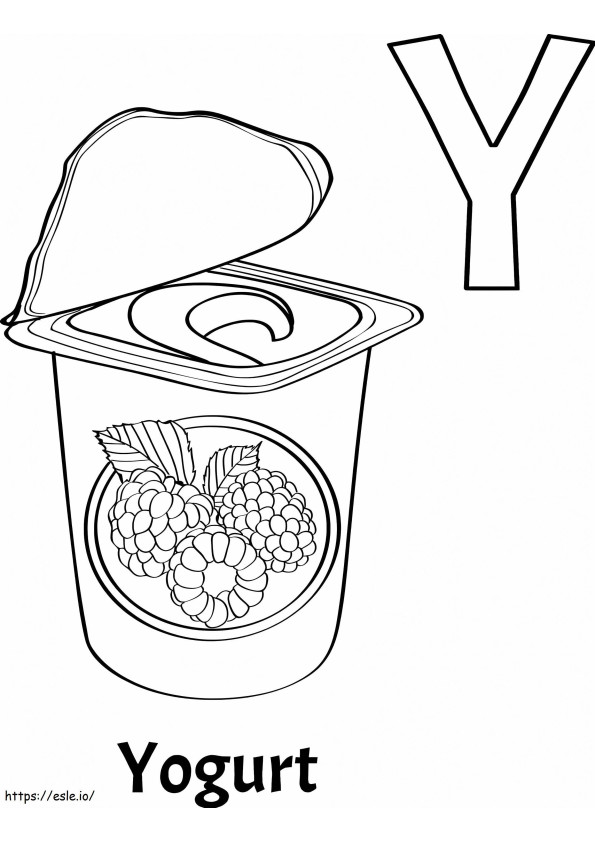 Joghurt-Buchstabe Y ausmalbilder