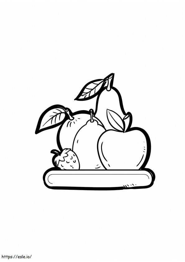 Apfel- und Obstteller ausmalbilder