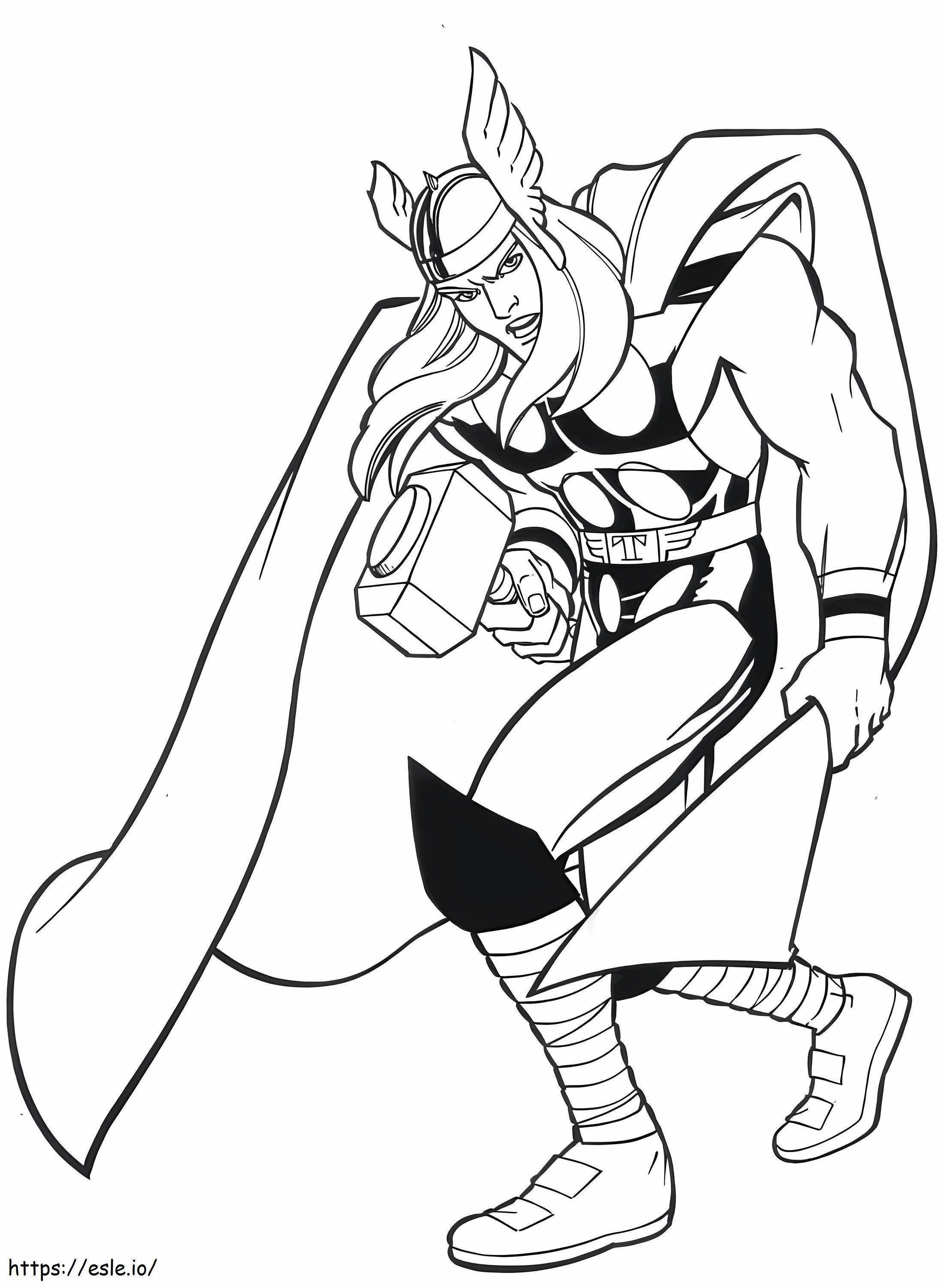 Angry Thor coloring page