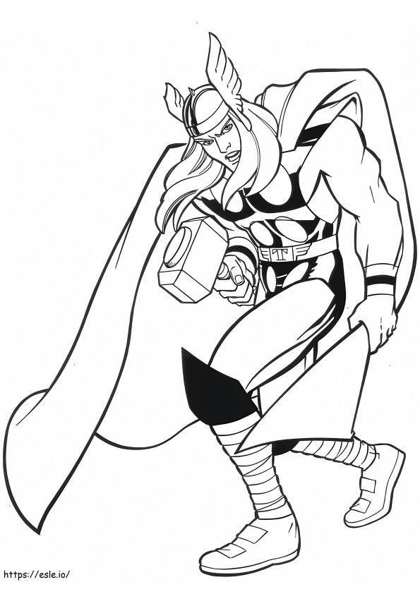 Angry Thor coloring page